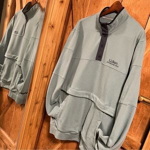 Men's L.L.Bean 1912 Sweatshirt, Anorak, XXL Tall, Polo, Baggy, Comfy, Soft, Teal